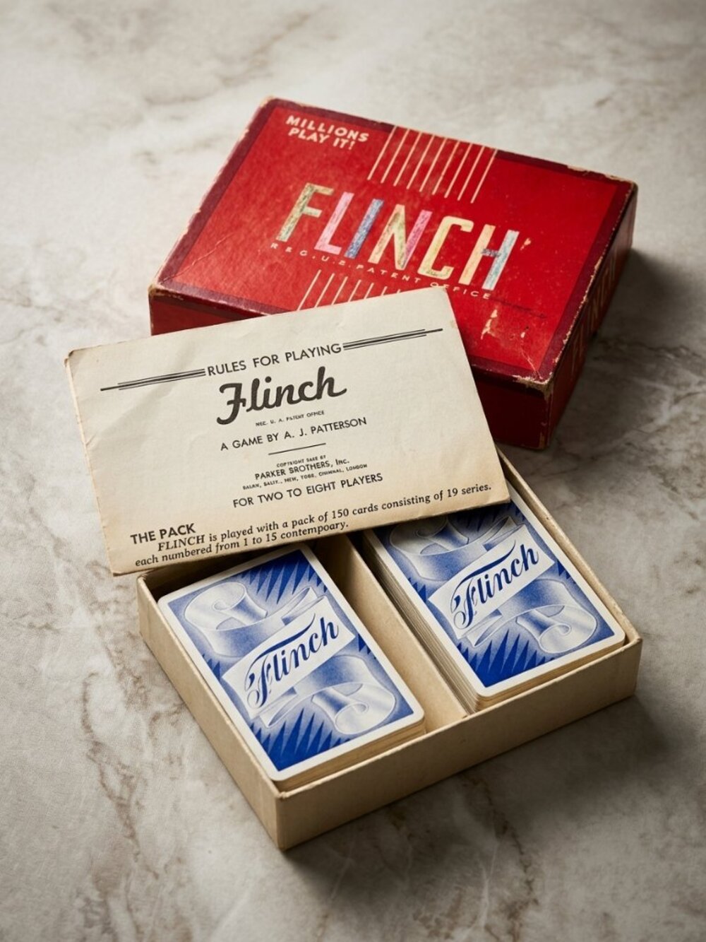 Vintage 1938 Parker Brothers Flinch Game • Complete Deck • Original Instructions - Picture 3 of 5